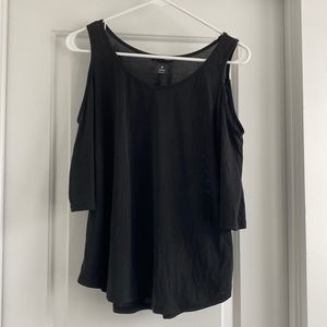 Black Open Shoulder Top